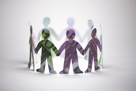 people origami banknotesの写真素材