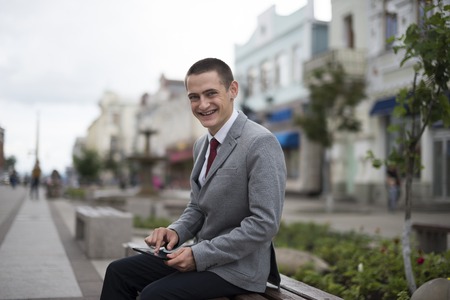 young businessman in suitの写真素材