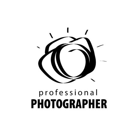 Vector logo for photographer. Illustration drawn cameraの写真素材