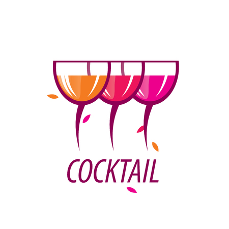 alcoholic cocktails logoのイラスト素材