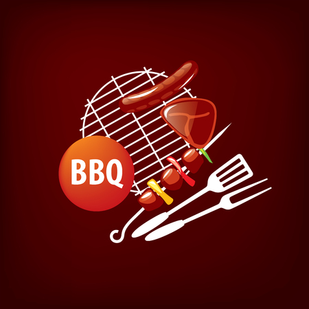 Barbecue party illustration.のイラスト素材