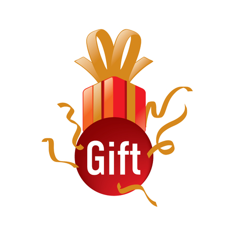 Box tied with ribbon design element.のイラスト素材