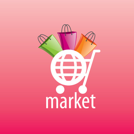 Market logo concept design template on red background.のイラスト素材