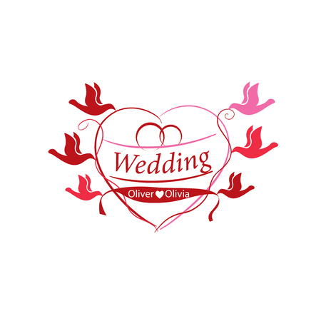 Abstract logo for your wedding. Vector template illustrationのイラスト素材