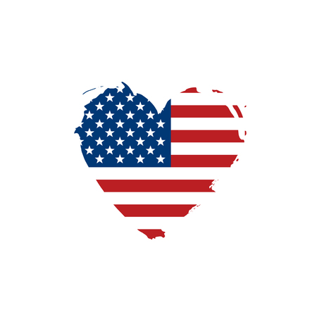 USA Flag isolated on white background illustration. Independence Day celebration.のイラスト素材