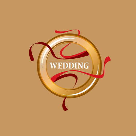 Abstract ring icon for your wedding. Vector template illustrationのイラスト素材