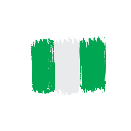 Nigeria flag vector illustration on a white backgroundのイラスト素材