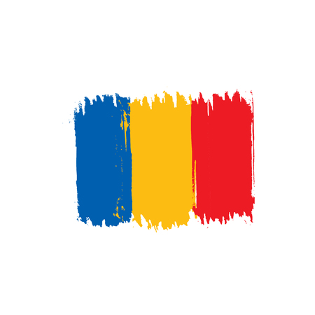 Chad flag, vector illustration on a white backgroundのイラスト素材