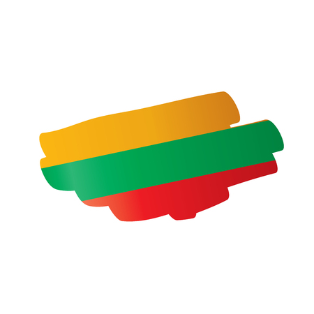 Lithuania flag, vector illustration on a white backgroundのイラスト素材