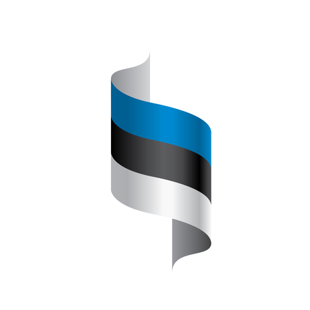 Estonia flag, vector illustration on a white backgroundのイラスト素材