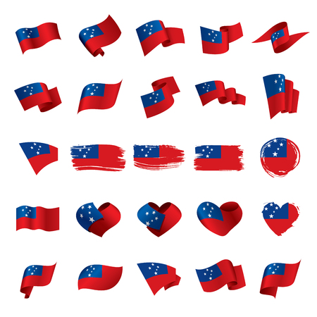 Samoa flag, vector illustration on a white backgroundのイラスト素材