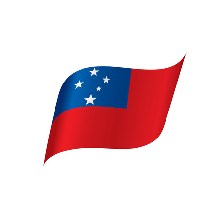 Samoa flag, vector illustration on a white backgroundのイラスト素材
