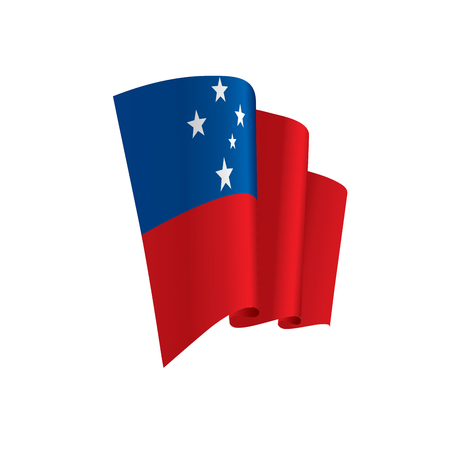 Samoa flag, vector illustration on a white backgroundのイラスト素材