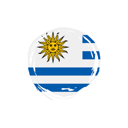 Uruguay flag, vector illustration on a white backgroundのイラスト素材