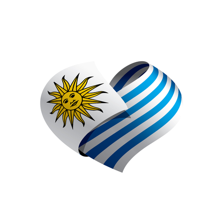 Uruguay flag, vector illustration on a white backgroundのイラスト素材