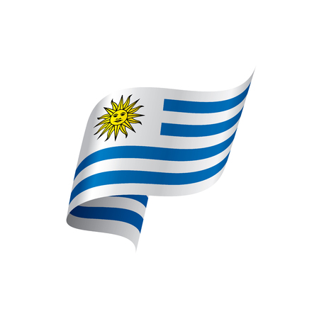 Uruguay flag, vector illustration on a white backgroundのイラスト素材