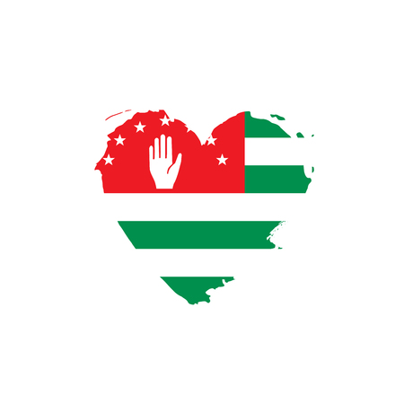 Abkhazia flag, vector illustration on a white backgroundのイラスト素材