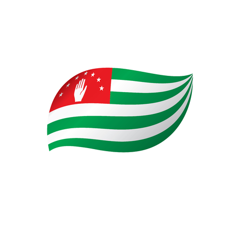 Abkhazia flag, vector illustration on a white backgroundのイラスト素材