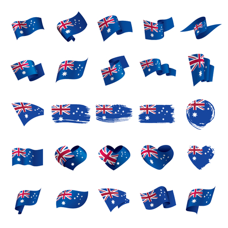 Australia flag, vector illustration on a white backgroundのイラスト素材