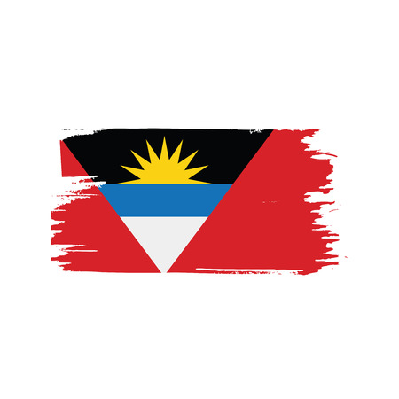 Antigua and Barbuda flag, vector illustration on a white backgroundのイラスト素材