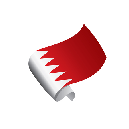 Bahrain flag, vector illustration on a white backgroundのイラスト素材