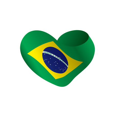 Brazil flag, vector illustration on a white backgroundのイラスト素材