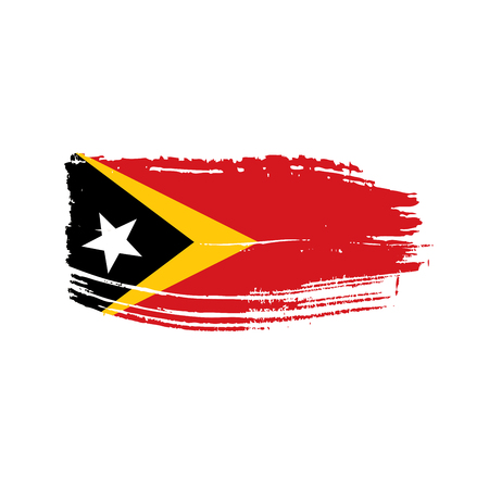East Timor flag grungy illustration on white backgroundのイラスト素材