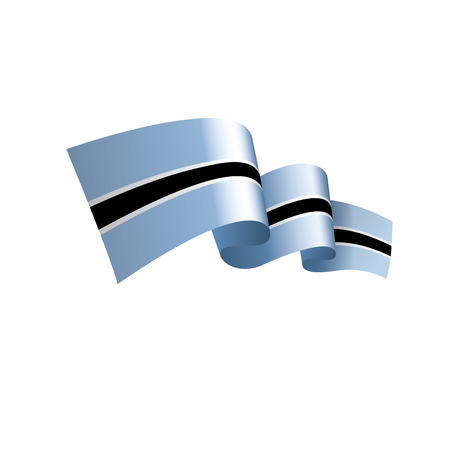 Botswana flag icon illustration. Isolated on white background.のイラスト素材