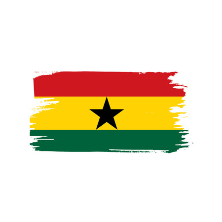 Ghana flag, vector illustration on a white backgroundのイラスト素材