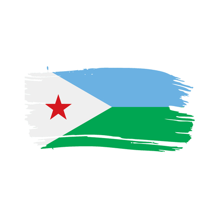 Djibouti flag, vector illustrationのイラスト素材
