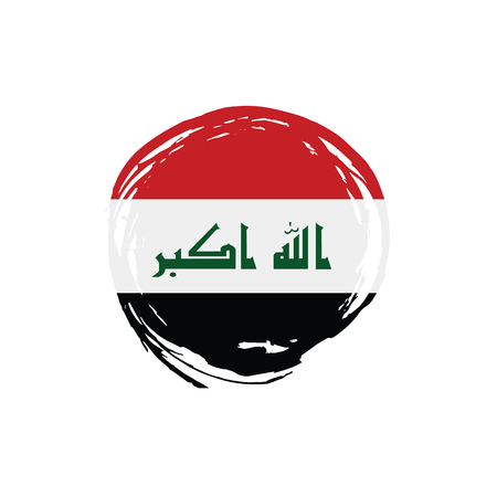 Iraqi flag, vector illustration on a white backgroundのイラスト素材
