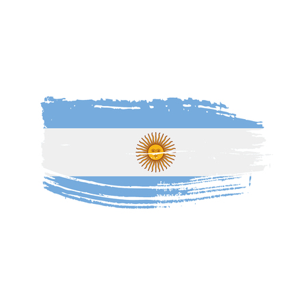 Argentina flag, vector illustration on a white backgroundのイラスト素材