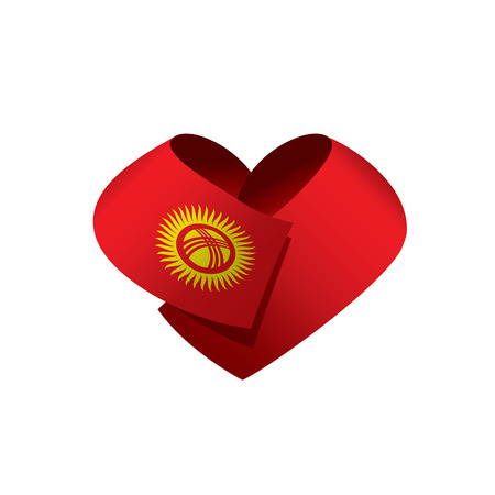 kirghizia flag, vector illustration on a white backgroundのイラスト素材