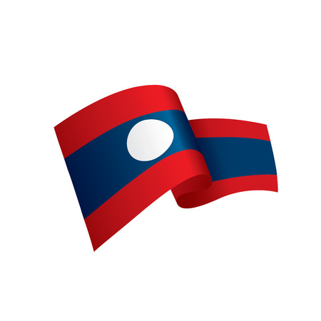 Laos flag, vector illustration on a white backgroundのイラスト素材