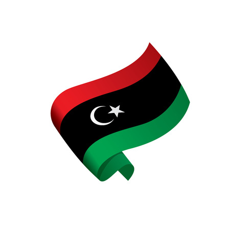 Libya flag, vector illustration on a white backgroundのイラスト素材