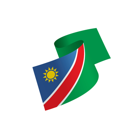 Namibia flag, vector illustration on a white backgroundのイラスト素材
