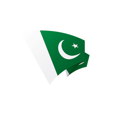 Pakistan flag, vector illustration on a white backgroundのイラスト素材