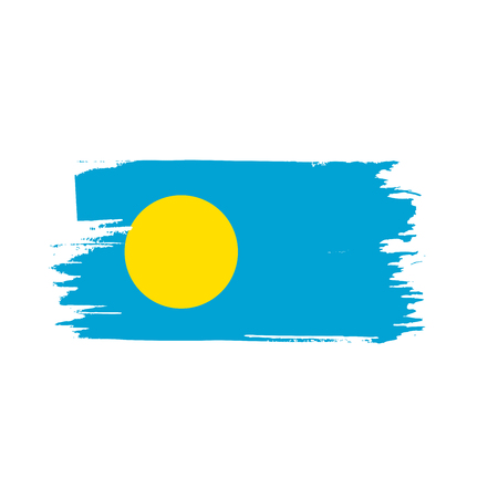 Palau flag, vector illustration on a white backgroundのイラスト素材