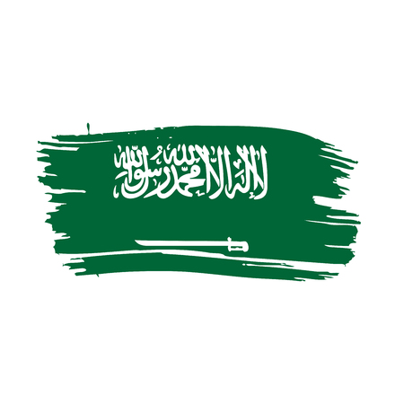 Saudi Arabia flag, vector illustration isolated on white background.のイラスト素材