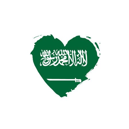 Saudi Arabia flag, vector illustration on a white backgroundのイラスト素材