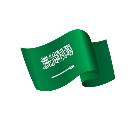 Saudi Arabia flag, vector illustration isolated on white backgroundのイラスト素材