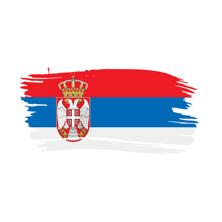 Serbia flag, vector illustration isolated on white backgroundのイラスト素材
