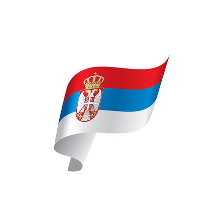 Serbia flag, vector illustration on a white background.のイラスト素材