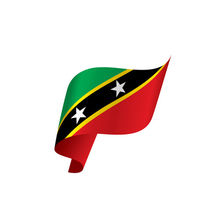 Saint Kitts and Nevis flag, vector illustration on a white backgroundのイラスト素材