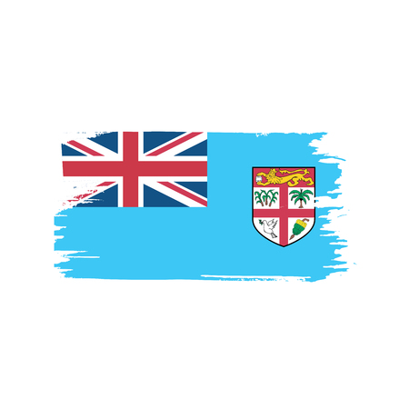 Fiji flag, vector illustration on a white backgroundのイラスト素材