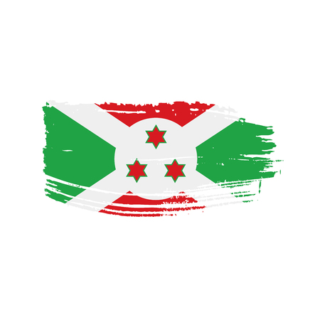 Burundi flag, vector illustration on a white backgroundのイラスト素材