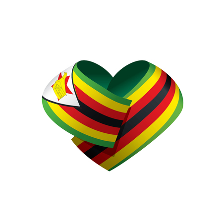 Zimbabwe flag in heart shape illustrationのイラスト素材