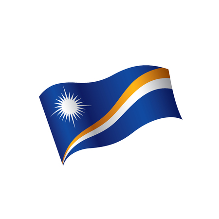 Marshall Islands flag, vector illustration on a white backgroundのイラスト素材