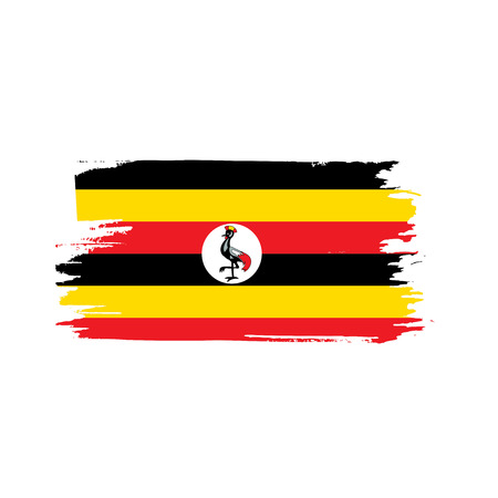 Uganda flag, vector illustration on a white backgroundのイラスト素材