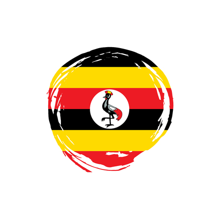 Uganda flag, vector illustration on a white backgroundのイラスト素材